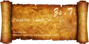 Zsuffa Tamás névjegykártya